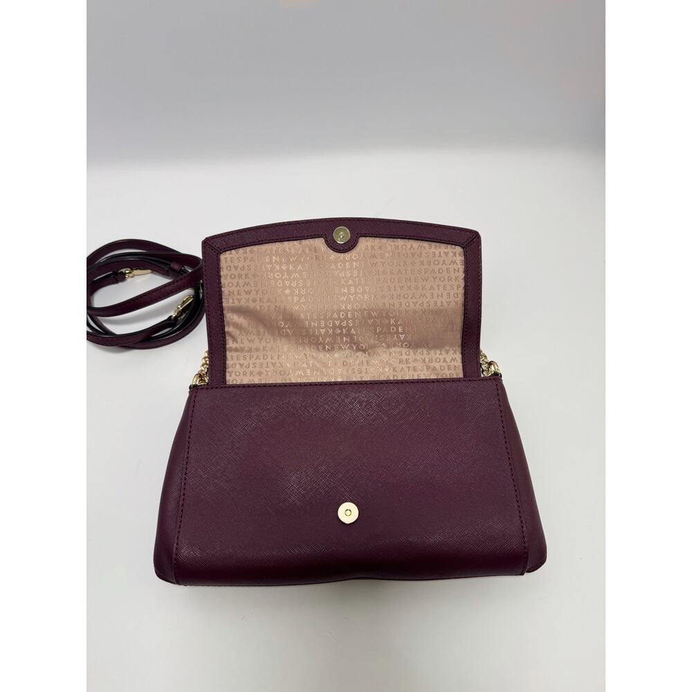 Kate Spade Laurel Way Greer Crossbody Bag in Deep Plum Saffiano - Picture 10 of 13